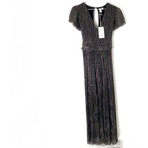 Joie Ruffled Sleeve Metallic Jumpsuit NWT